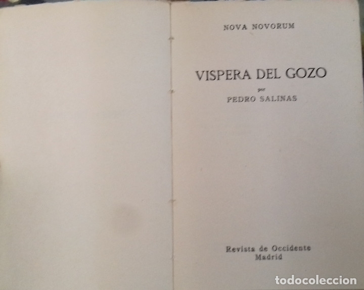Libros: V&iacute;spera del gozo. - Pedro Salinas. - Foto 2