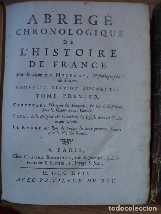 B&uuml;cher: MEZERAY, le Sieur de. - ABREG&Eacute; CHRONOLOGIQUE DE LHISTOIRE DE FRANCE.
