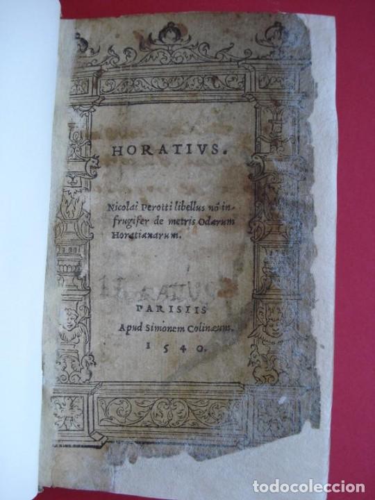 Libri di seconda mano: HORATIUS. Horacio - Nicolai Perotti Libellus no Infrugifer de Metris Oderum Horatianarum. [junto con