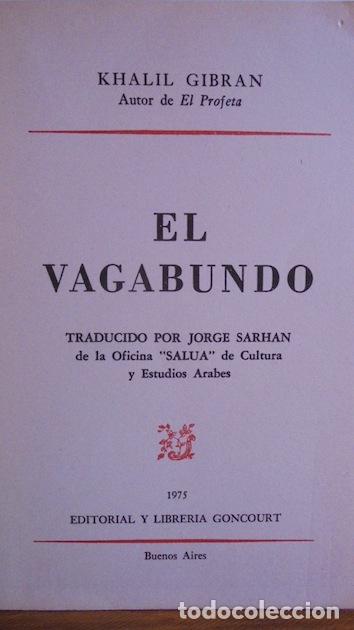 Libros: EL VAGABUNDO - KHALIL GIBRAN - Foto 1