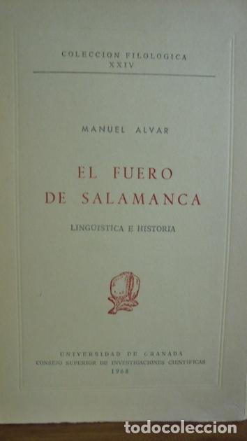 Libros: EL FUERO DE SALAMANCA - MANUEL ALVAR - Foto 1