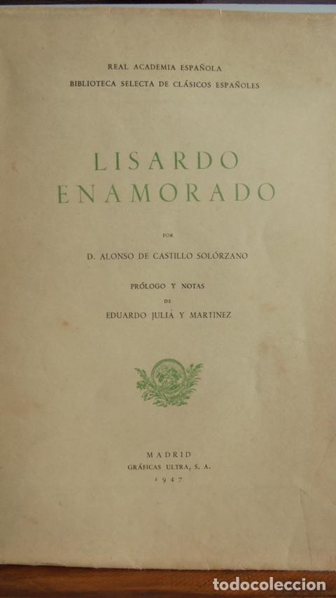 Libros: LISARDO ENAMORADO - ALONSO DE CASTILLO SOL&Oacute;RZANO - Foto 1