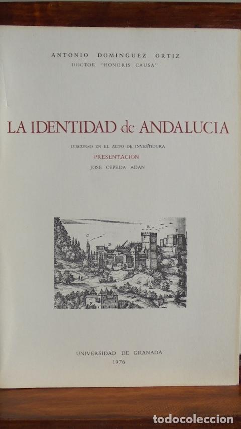 Libros: LA IDENTIDAD DE ANDALUC&Iacute;A - ANTONIO DOM&Iacute;NGUEZ ORTIZ - Foto 1