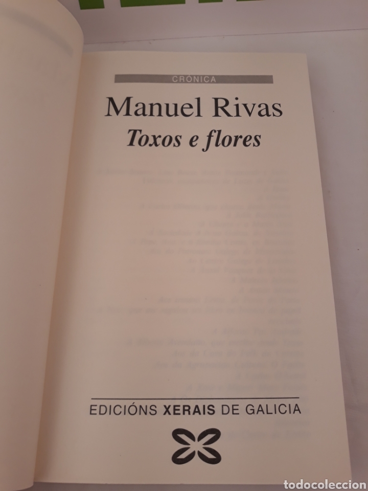 Libros: Toxos e Flores. Manuel Rivas.Xerais.1992. - Foto 2