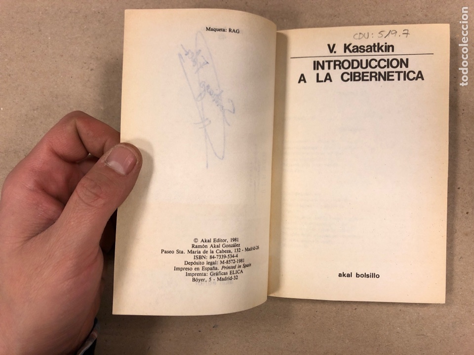 Libros: INTRODUCCI&Oacute;N A LA CIBERN&Eacute;TICA. V. KASATKIN. AKAL EDITOR 1981. - Foto 2