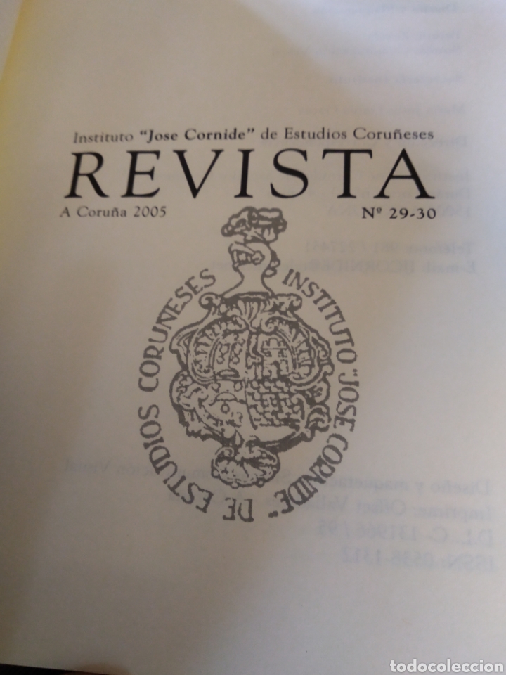 Libros: REVISTA. INSTITUTO JOS&Eacute; CORNIDE. A CORU&Ntilde;A 2005 - Foto 3