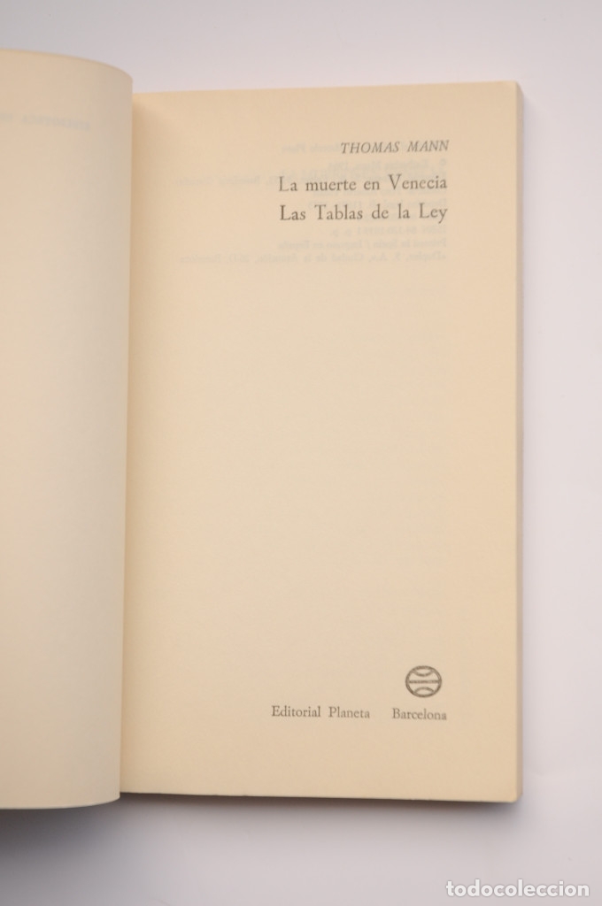 Libros: La muerte en Venecia . Las tablas de la Ley - MANN, Thomas - Foto 2