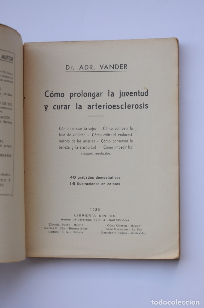 Libros: C&oacute;mo prolongar la juventud y curar la arterioesclerosis - VANDER, Adrian - Foto 2