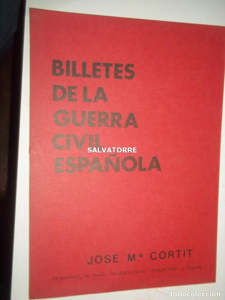B&uuml;cher: BILLETES DE LA GUERRA CIVIL ESPA&Ntilde;OLA.JOSE MARIA CORTIT.NUMISMATICA.