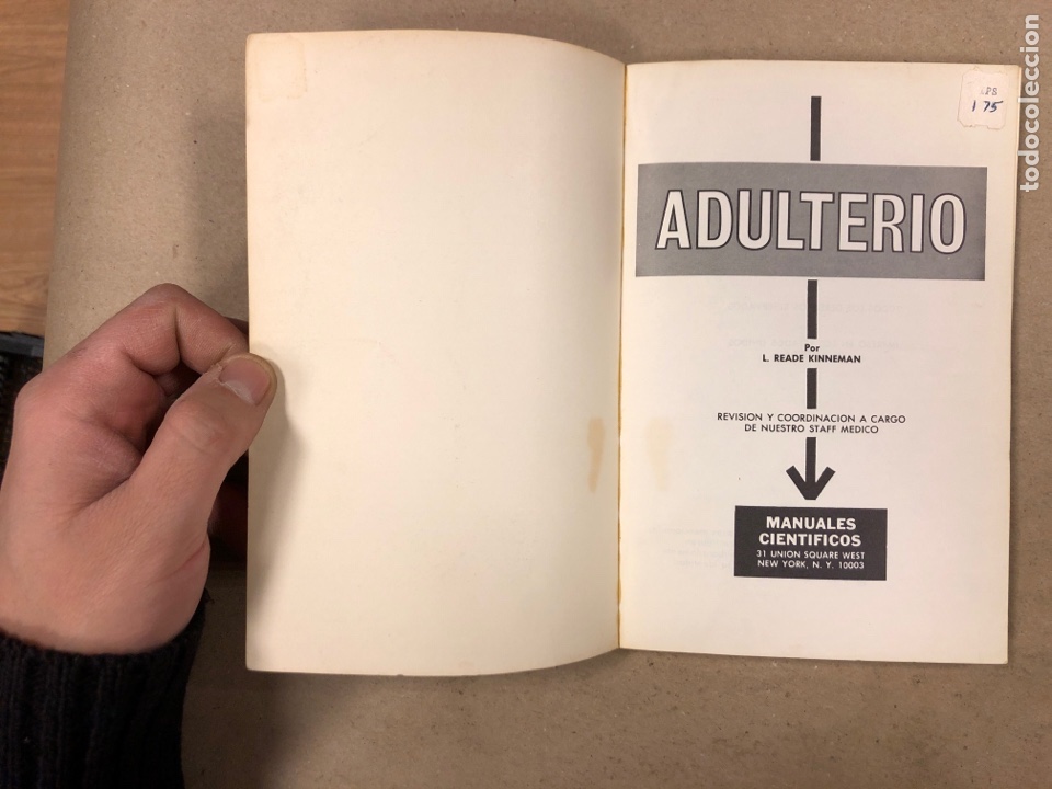Libros: ADULTERUO. L. READE KINNEMAN. MANUALES CIENT&Iacute;FICOS 1969. - Foto 2