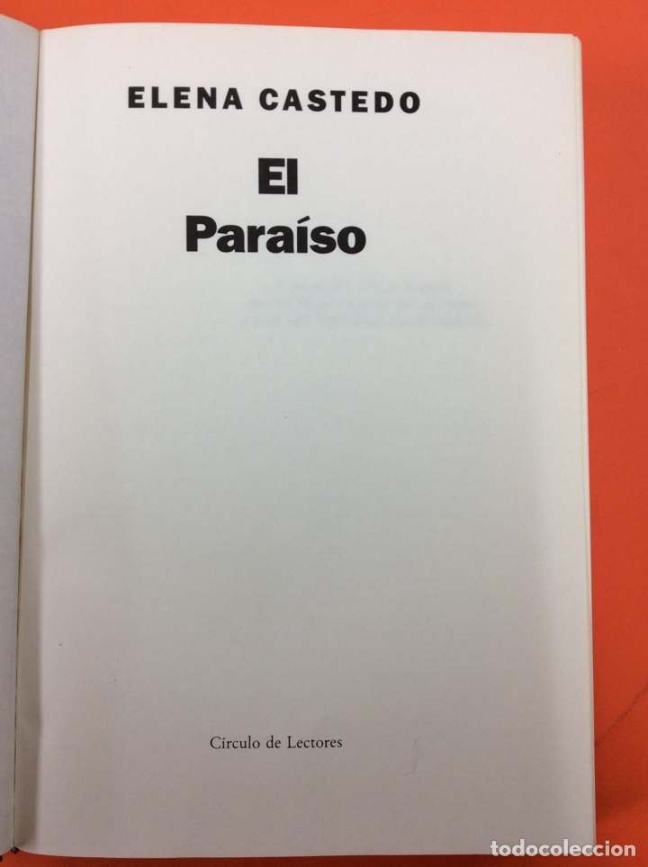 Libros: El para&iacute;so. Elena castelo.circulo de lectores - Foto 1