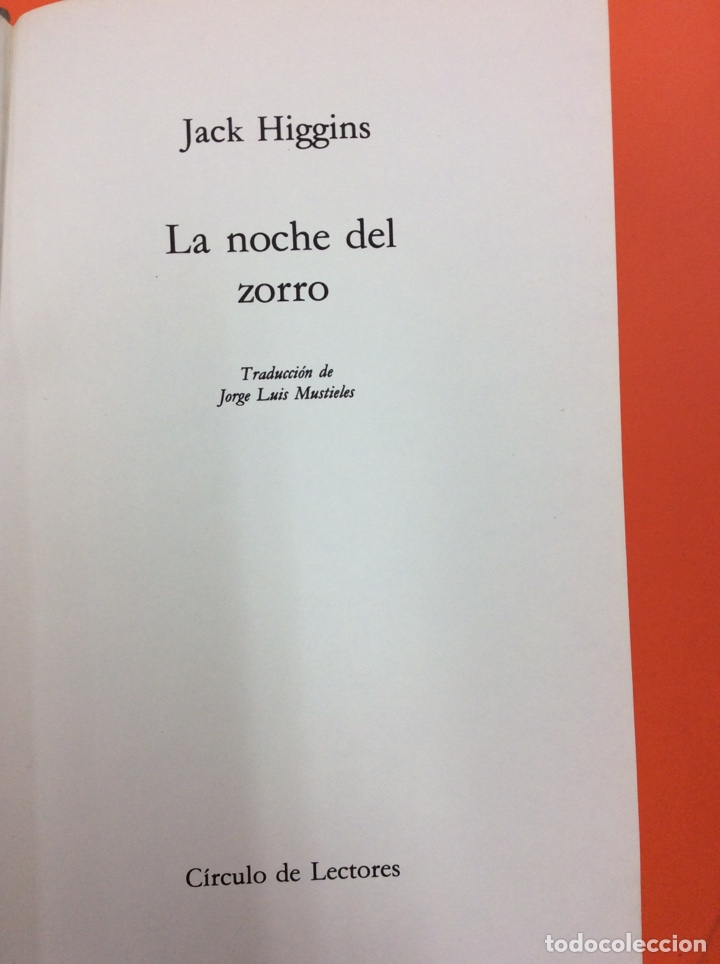 Libros: La noche de zorro. Jack Higgins . C&iacute;rculo de Lectores - Foto 1