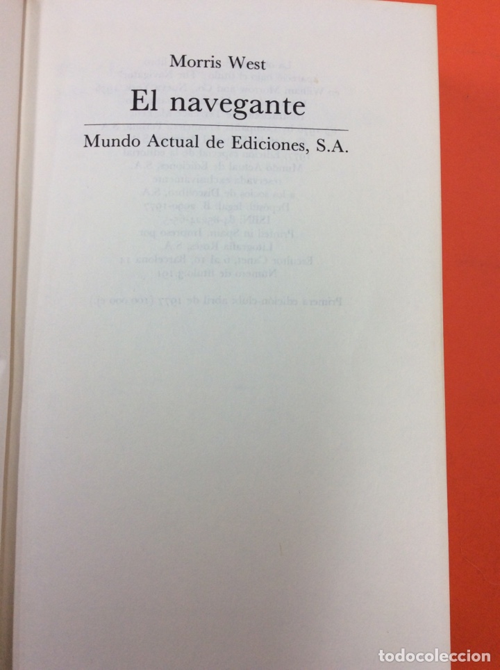 Libros: El navegante. Morris West . S.A 1976 - Foto 1