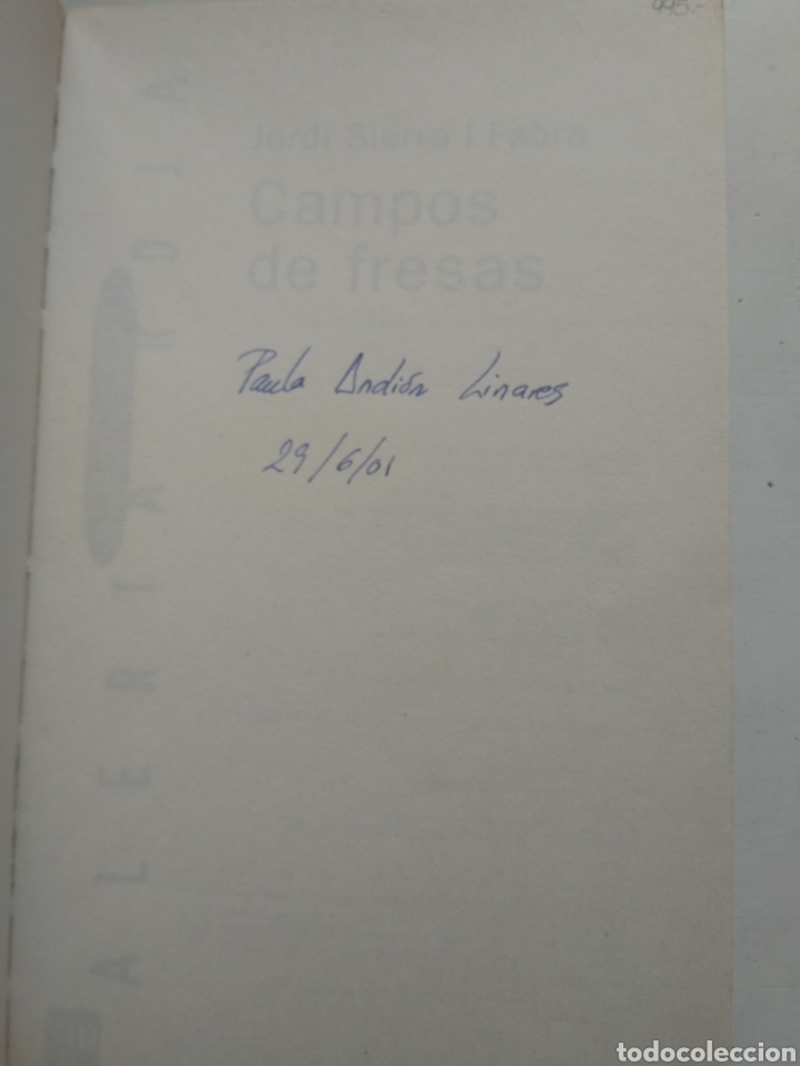 Libros: CAMPOS DE FRESAS/JORDI SERRA I FABRA - Foto 2