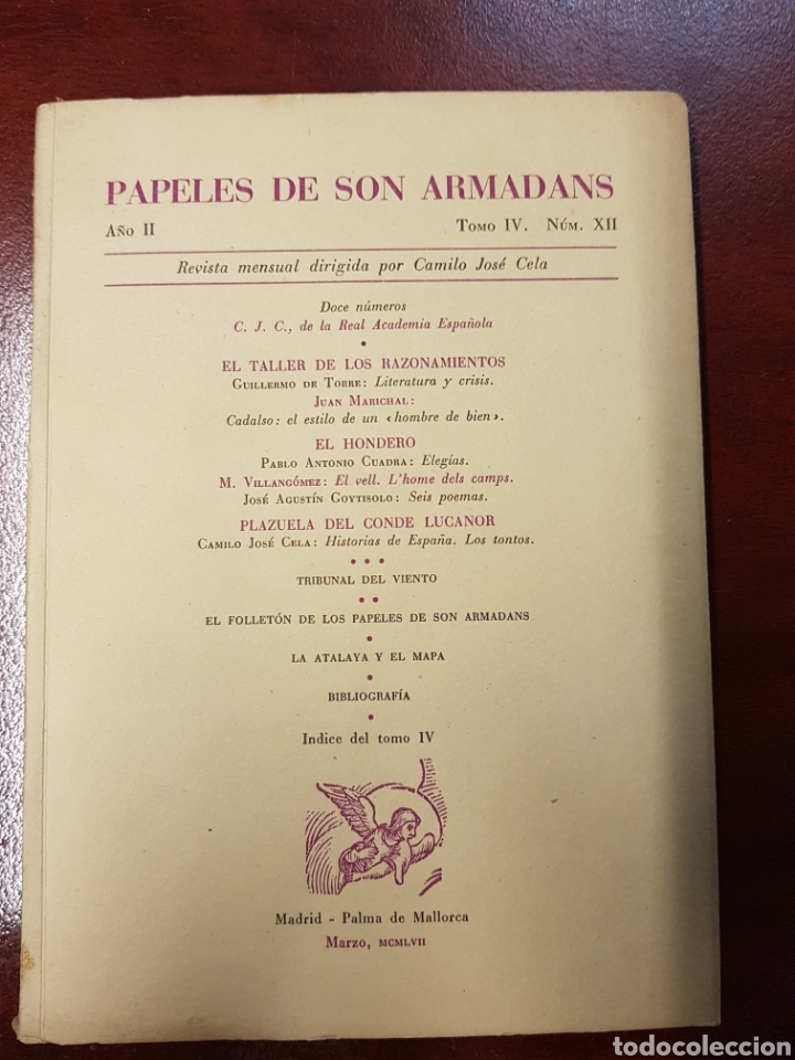 Libros: Papeles de Son armadans - Cela - marzo 1957 - Foto 1