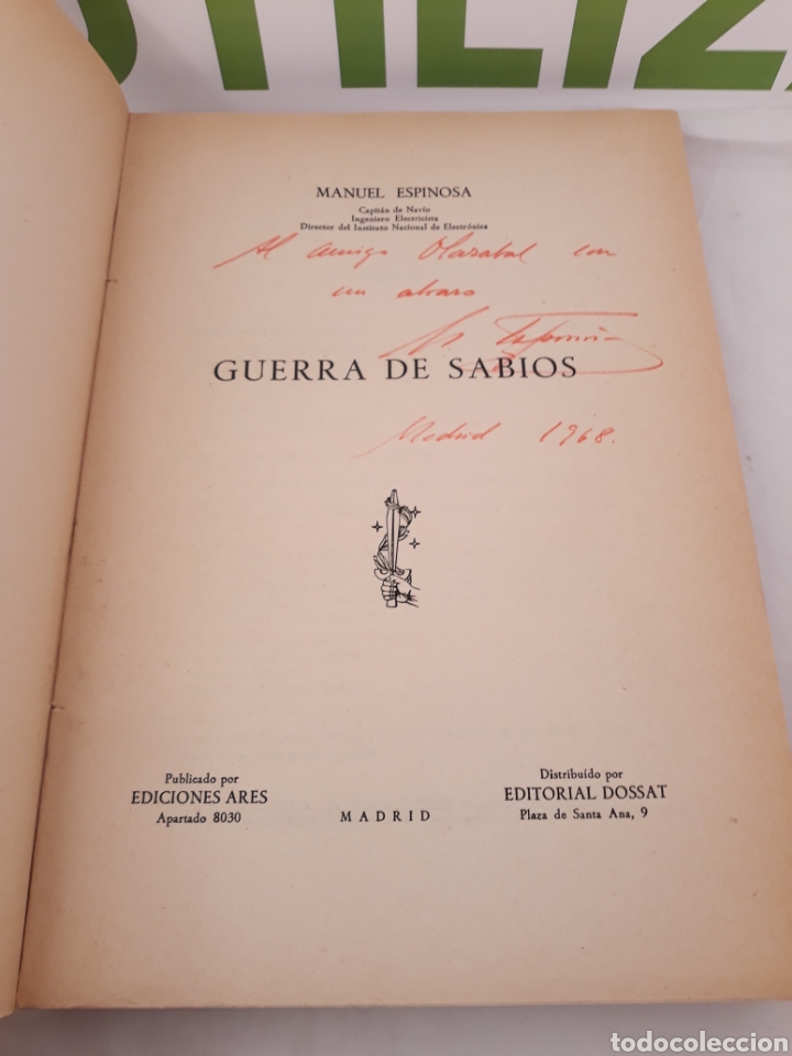 Libros: Guerra de sabios. M Espinosa.1958. - Foto 2