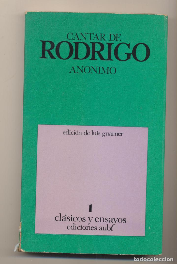Libros: Cantar de Rodrigo. An&oacute;nimo. 1&ordf; Edici&oacute;n Aubi 1972 - Foto 1