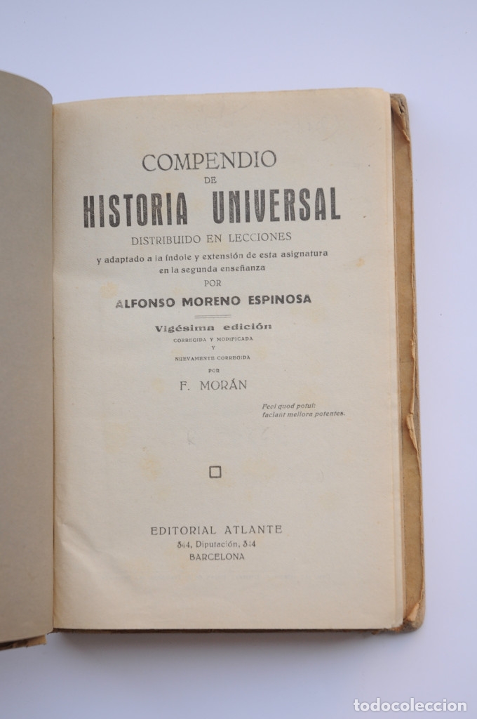 Libros: Compendio de historia universal - MORENO ESPINOSA, Alfonso - Foto 2