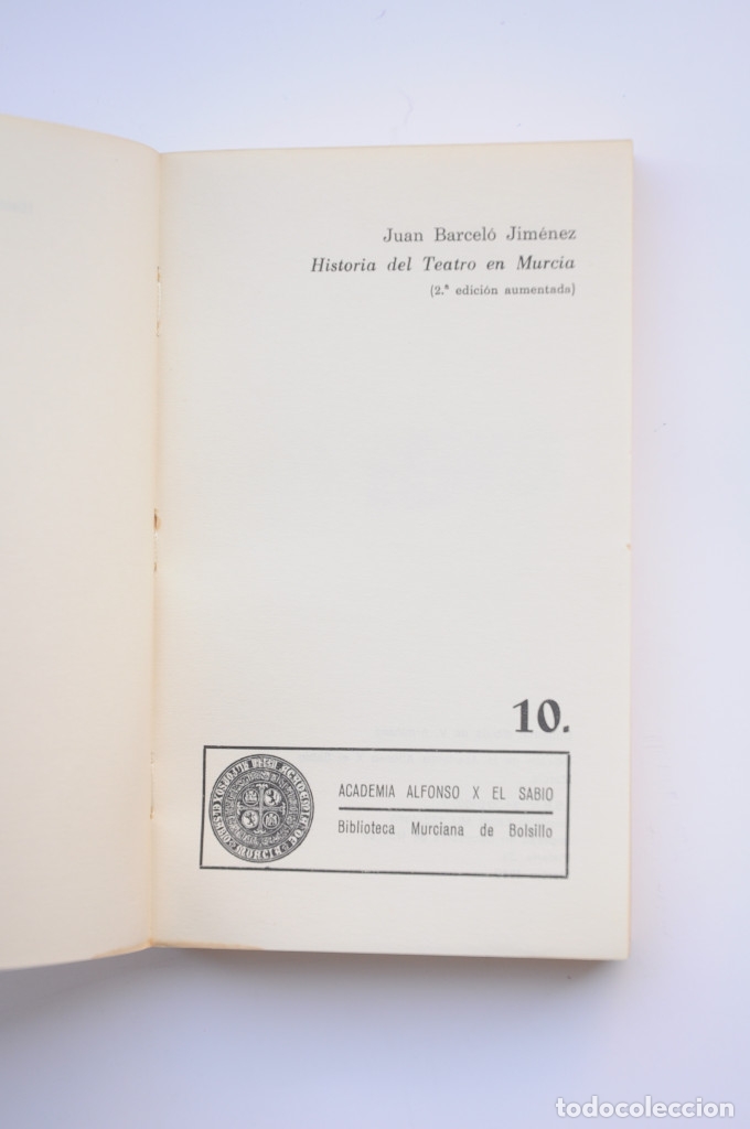 Libros: Historia del teatro en Murcia - BARCEL&Oacute; JIM&Eacute;NEZ, Juan - Foto 2