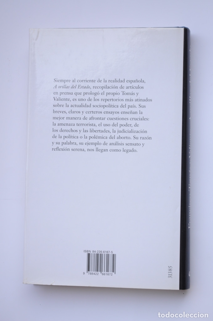Libros: A orillas del Estado - TOM&Aacute;S Y VALIENTE, Francisco - Foto 6