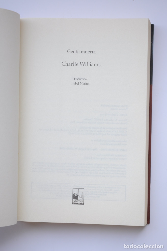 Libros: Gente muerta - WILLIAMS, Charlie - Foto 2