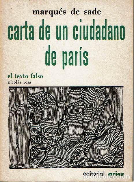 Libros: Carta de un ciudadano de Par&iacute;s. - Marqu&eacute;s de Sade. - Foto 1