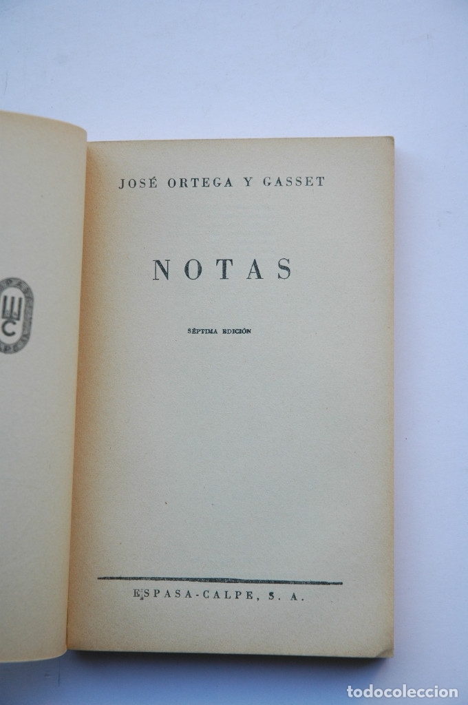 Libros: Notas - ORTEGA Y GASSET, Jos&eacute; - Foto 2
