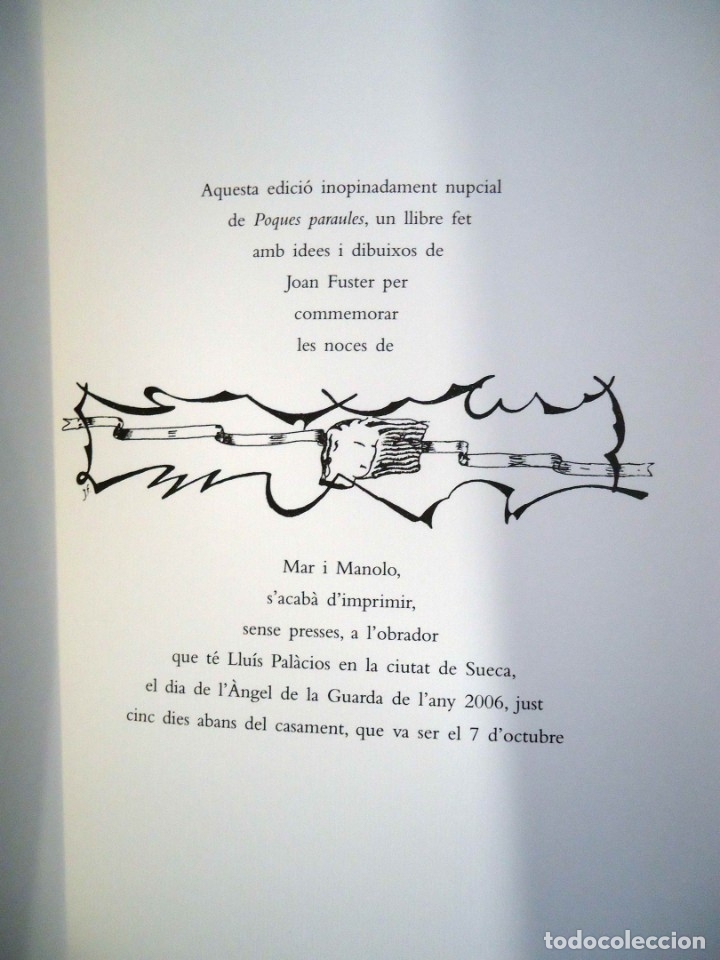 Libros: JOAN FUSTER - POQUES PARAULES. SUECA, 2006. - Foto 7