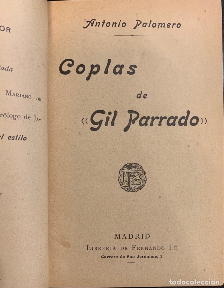 Libros: Antonio Palomero . Coplas de Gil Parrado - Foto 1
