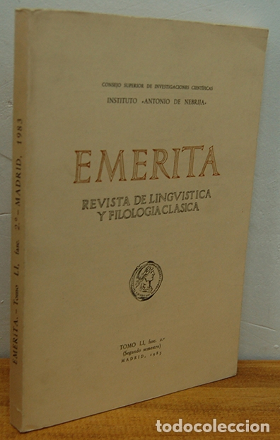 Livres: EMERITA. Revista de ling&uuml;&iacute;stica y filolog&iacute;a cl&aacute;sica - VV.AA.