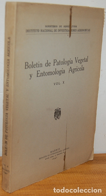 Livres: BOLET&Iacute;N DE PATOLOG&Iacute;A VEGETAL Y ENTOMOLOG&Iacute;A AGR&Iacute;COLA. Vol. X - 1941 - VV.AA.