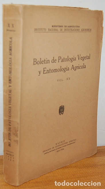 B&uuml;cher: BOLET&Iacute;N DE PATOLOG&Iacute;A VEGETAL Y ENTOMOLOG&Iacute;A AGR&Iacute;COLA. Vol. XX. 1953-1954 - VV.AA.