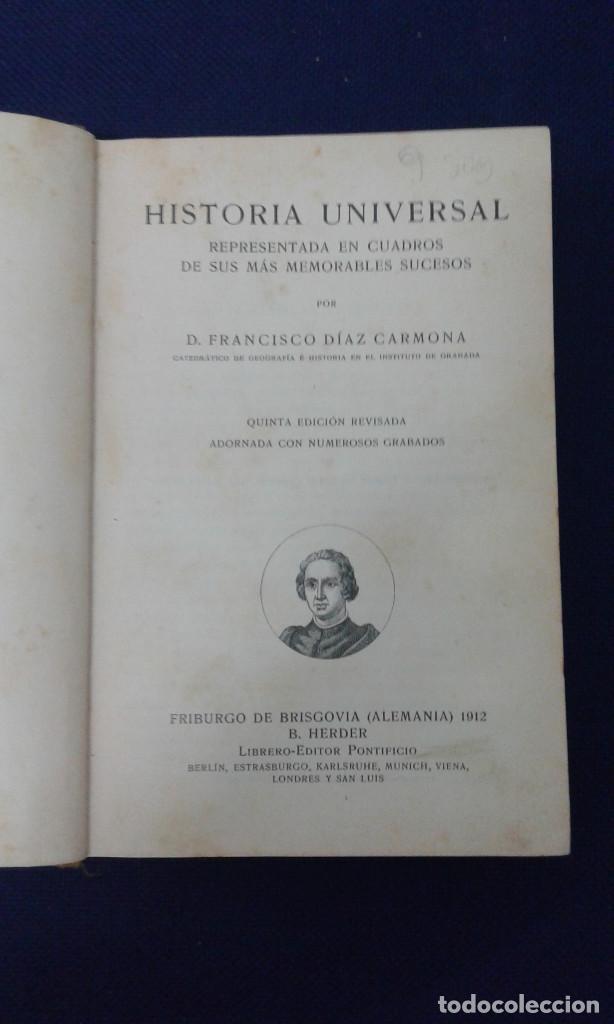 Libros: HISTORIA UNIVERSAL REPRESENTADA EN CUADROS DE SUS MAS MEMORABLES SUCESOS, POR D. FRANCISCO DIAZ CARM