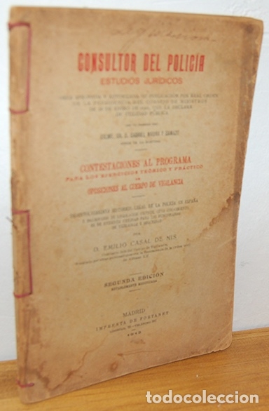 books: CONSULTOR DEL POLICIA. ESTUDIOS JUR&Iacute;DICOS. Contestaciones al programa para los ejercicios te&oacute;rico y