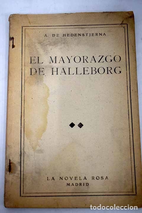 Libros: El Mayorazgo de Halleborg.- Hedenstjerna, Alfred von - Foto 1