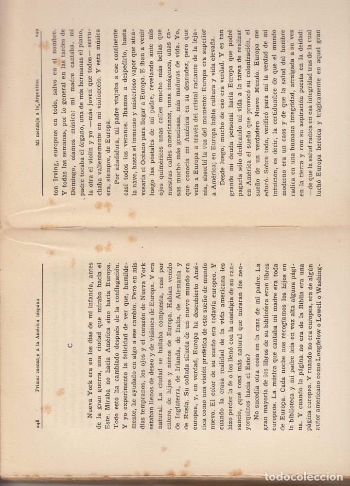 Libros: PRIMER MENSAJE A LA AM&Eacute;RICA HISPANA. WALDO FRANK. AAG - Foto 2