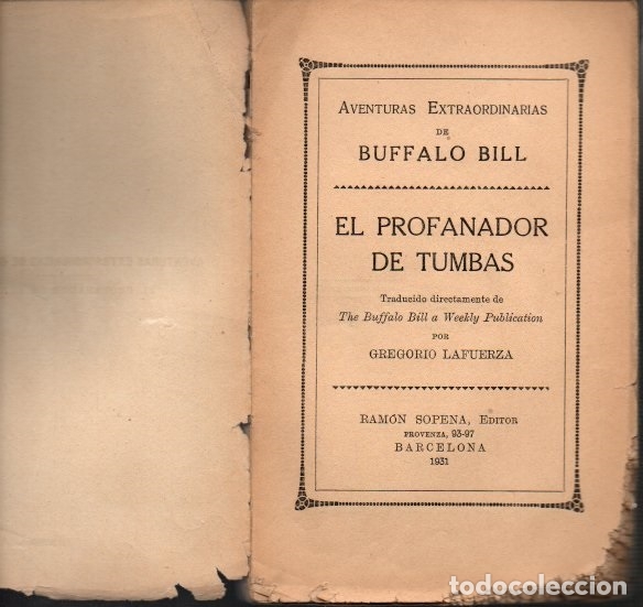 Libros: EL PROFANADOR DE TUMBAS. - LAFUERZA, Gregorio (Trad.). - Foto 1