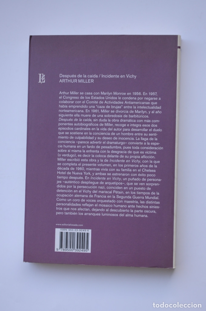 Libros: Despu&eacute;s de la ca&iacute;da. Incidente en Vichy - MILLER, Arthur - Foto 3