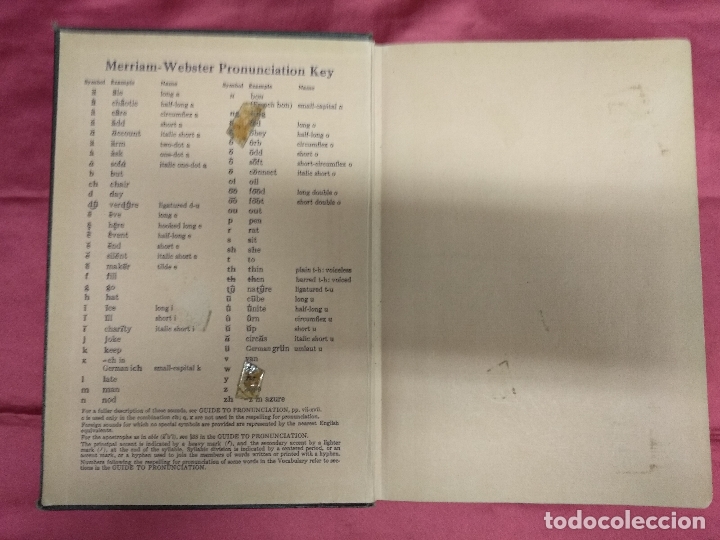 Libros: WEBSATERS NEU COLLEGIATE DICTIONARY. A MERRIAM-WEBSTERS. SECOND EDITION. EN INGLES - Foto 3