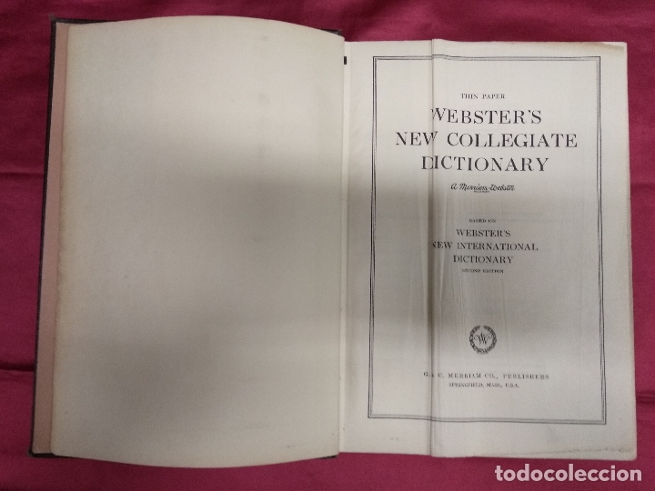 Libros: WEBSATERS NEU COLLEGIATE DICTIONARY. A MERRIAM-WEBSTERS. SECOND EDITION. EN INGLES - Foto 1