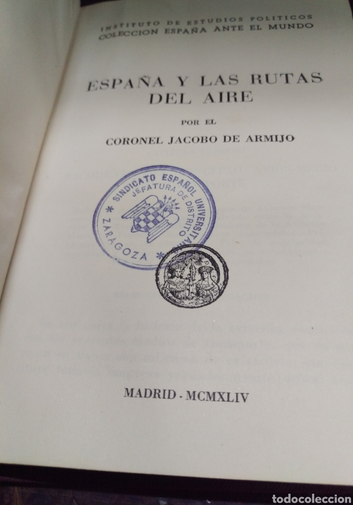 Libros: ESPA&Ntilde;A Y LAS RUTAS DEL AIRE - CORONEL Jacobo de Armijo - 1944 - Foto 5