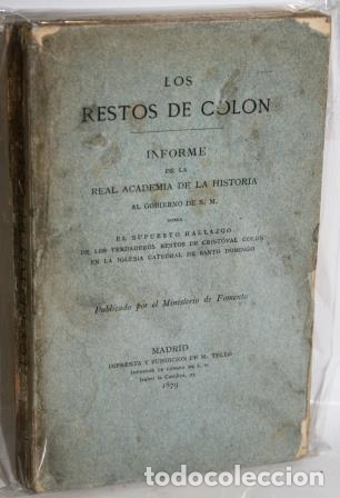 Libros: LOS RESTOS DE COL&Oacute;N - REAL ACADEMIA DE LA HISTORIA - Foto 2