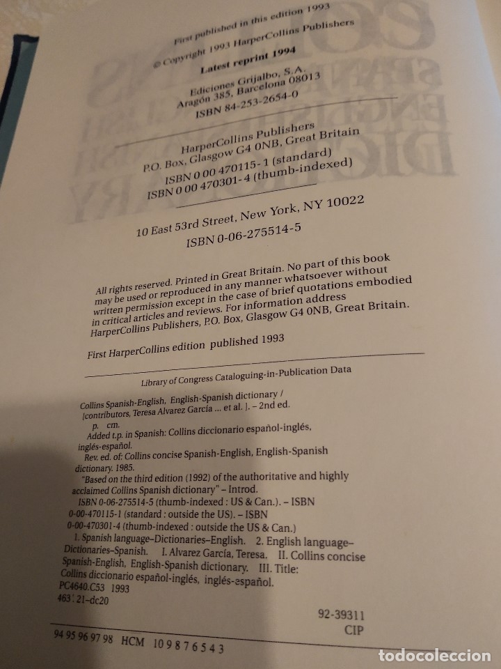 Libros: C-REG80 LIBRO COLLINS SPANISH DICTIONARY - Foto 3
