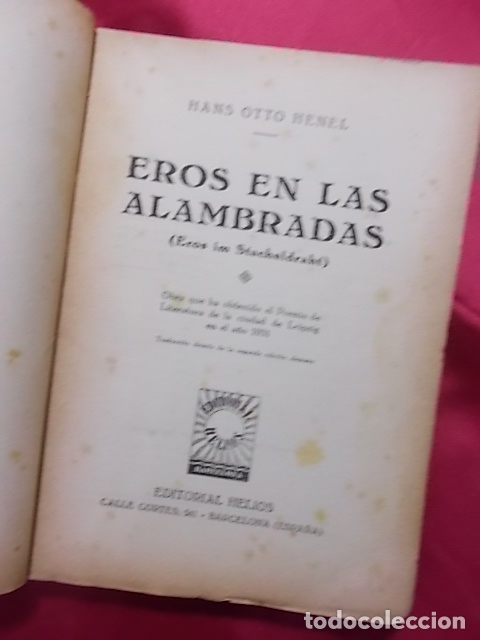 Libros: EROS EN LAS ALAMBRADAS. HANS OTTO HENEL EDITORIAL HELLOS. 1931 - Foto 3