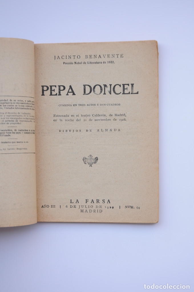 Libros: Pepa Doncel - BENAVENTE, Jacinto - Foto 2