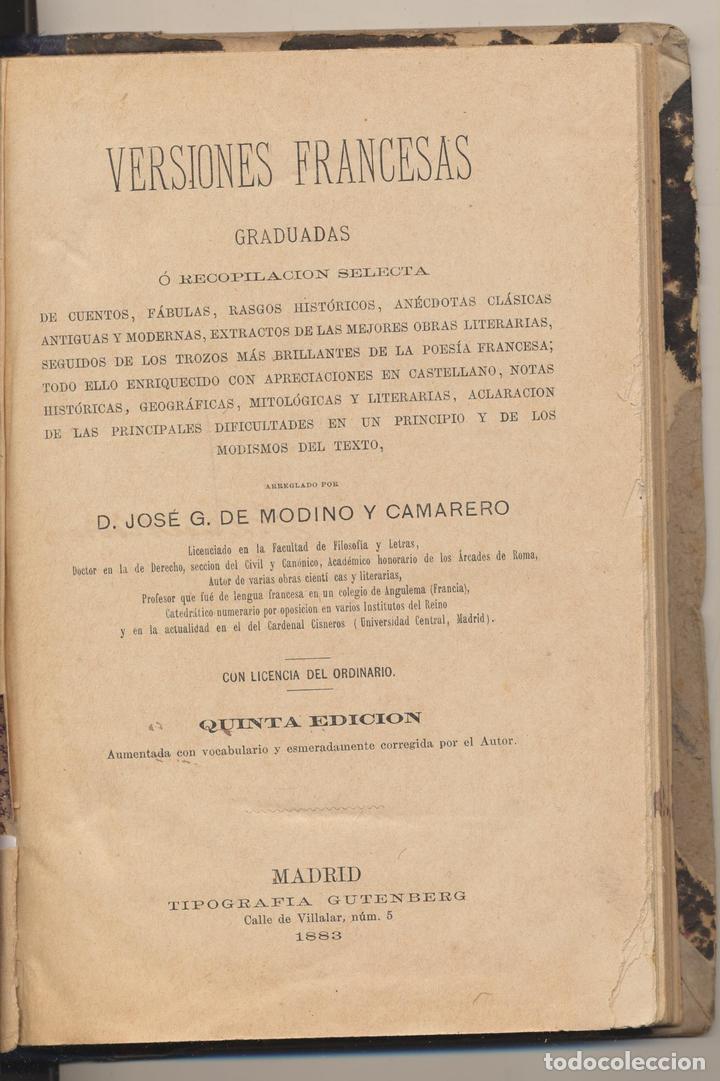 B&uuml;cher: Versiones Francesas Graduadas o Recopilaci&oacute;n Selecta de Cuentos, F&aacute;bulas, Rasgos hist&oacute;ricos....5&ordf; Ed