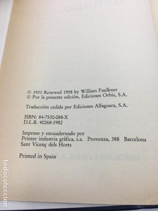 Libros: SANTUARIO - WILLIAM FAULKNER - EDICIONES ORBIS S.A. - 1982 - Foto 4