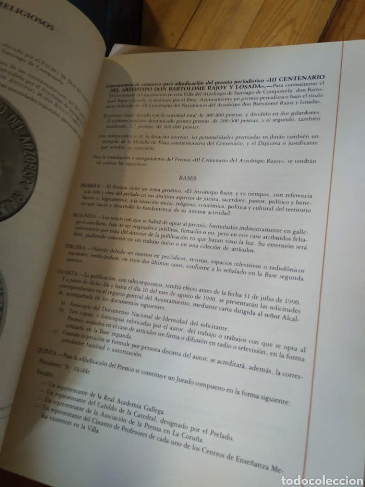 Libros: III CENTENARIO DEL NACIMIENTO DE BARTOLOM&Eacute; RAJOY LOSADA #1405 - Foto 2
