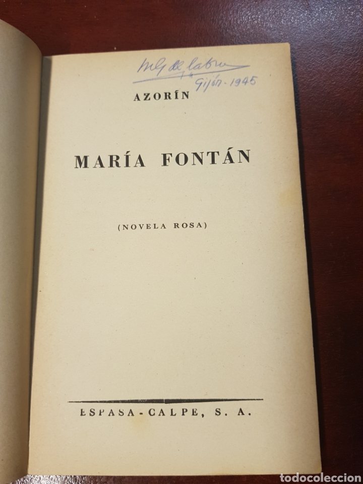 Libros: Maria fontan - azorin - 1944 - Foto 2