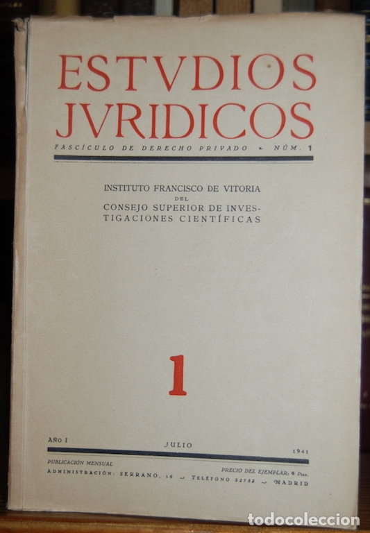 Libros: ESTUDIOS JURIDICOS. Fasc&iacute;culo de Derecho Privado. Num. 1 - Foto 1